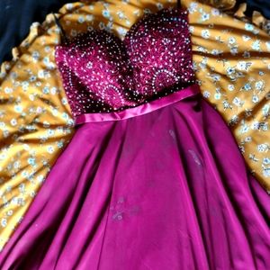 Dark Burgundy Prom with Bedazzled Bust